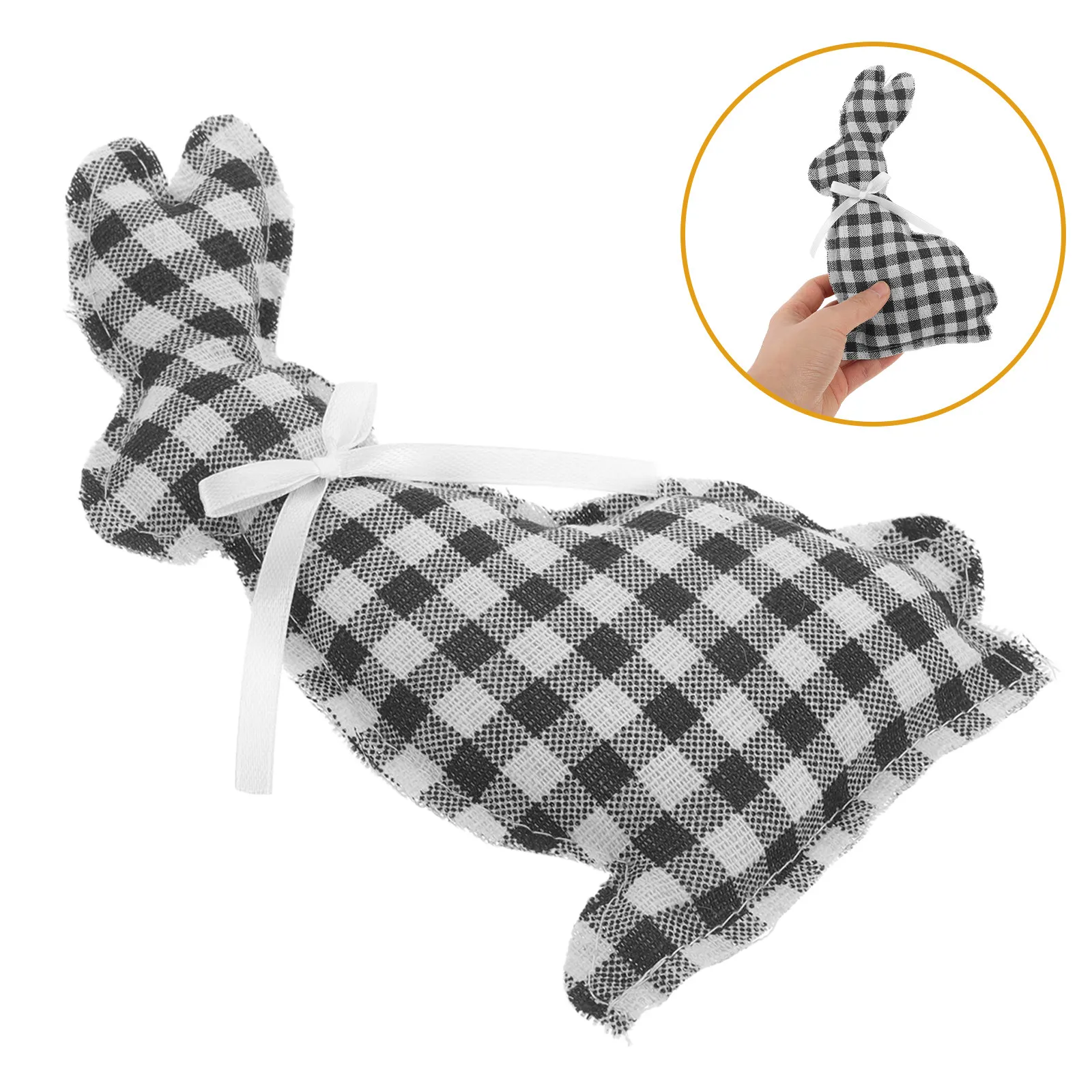 

Adorable Easter Rabbit Ornament Made of Polyester Cotton Soft Touch Lifelike Bunny Decoration for Home Office Table Tree Decor