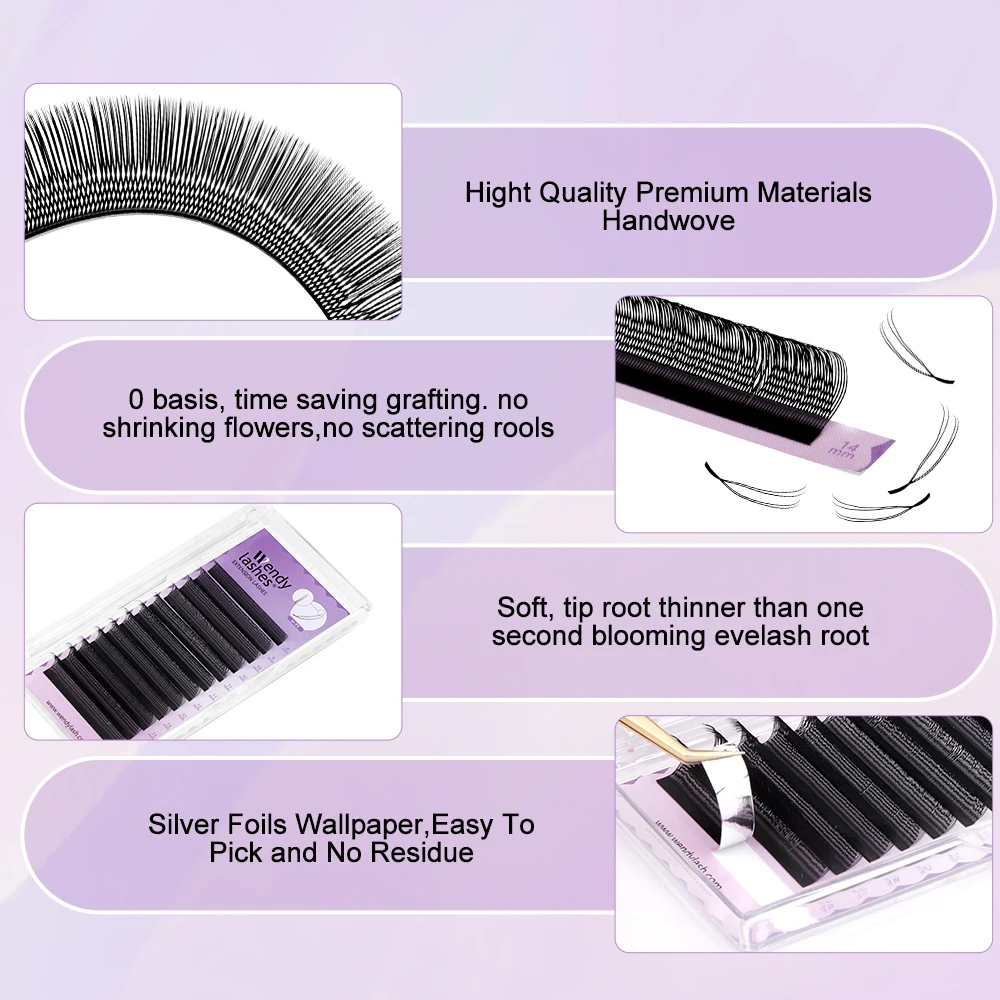 Wendy U Shaped YY Lashes Fake Eyelashes Extension Cosplay Double Tips Lashes 2D YY Lashes Premade Fans Volume False Lash