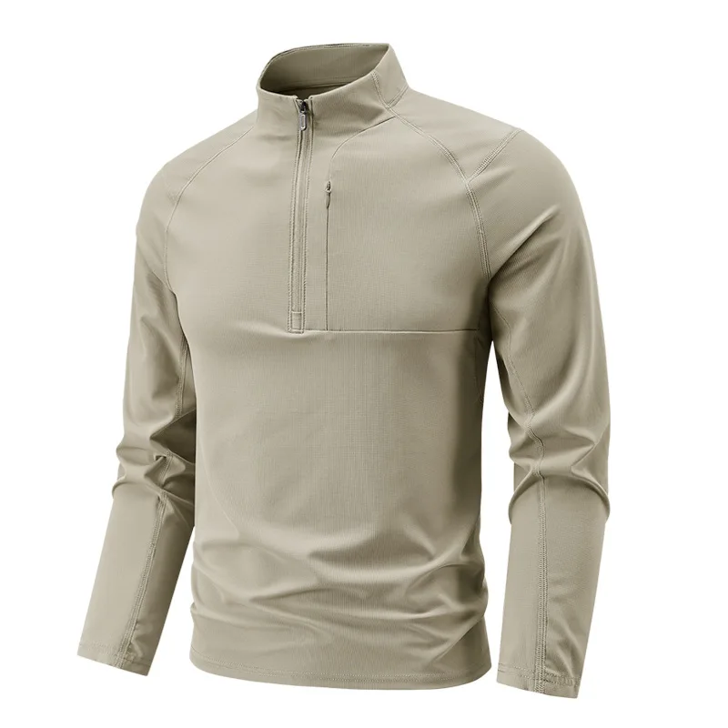 

Mens Half Zip Stand Collar Shirt Casual Fashion Tops Logo Design Long Sleeve Tee Streetwear Workout Base Layer Sweatshirt