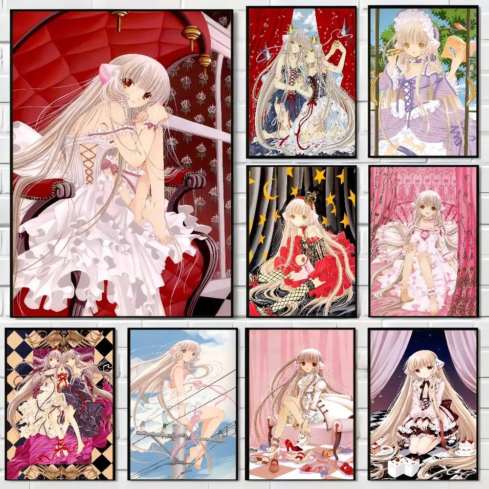 C-Chobits A-Anime Film Sticky Poster Retro Kraftpapier Aufkleber DIY Zimmer Bar Café Ästhetische Kunst Wandmalerei