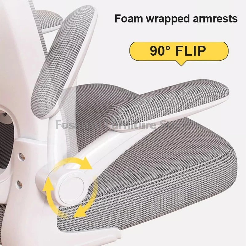 Sedia ergonomica da studio per bambini, sedia da ufficio, regolabile, comoda, in rete traspirante, sedia da scrivania per computer da giocatore con piedini fissi