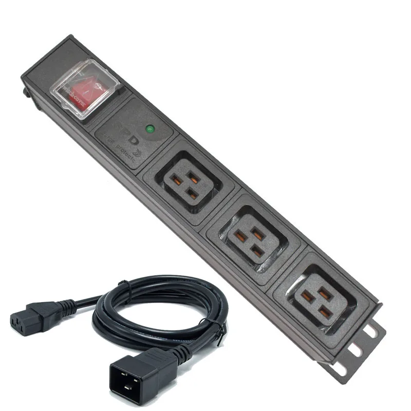 

PDU power strip C19 socket network cabinet rack 3AC socket 16A/4000W C14 interface with surge protection socket