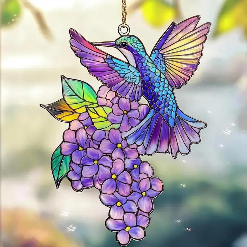 الطيور الشمس الماسك الطنان الزهور الجدار شنقا زخرفة الاكريليك قوس قزح صانع الديكور للمطبخ غرفة المعيشة حديقة