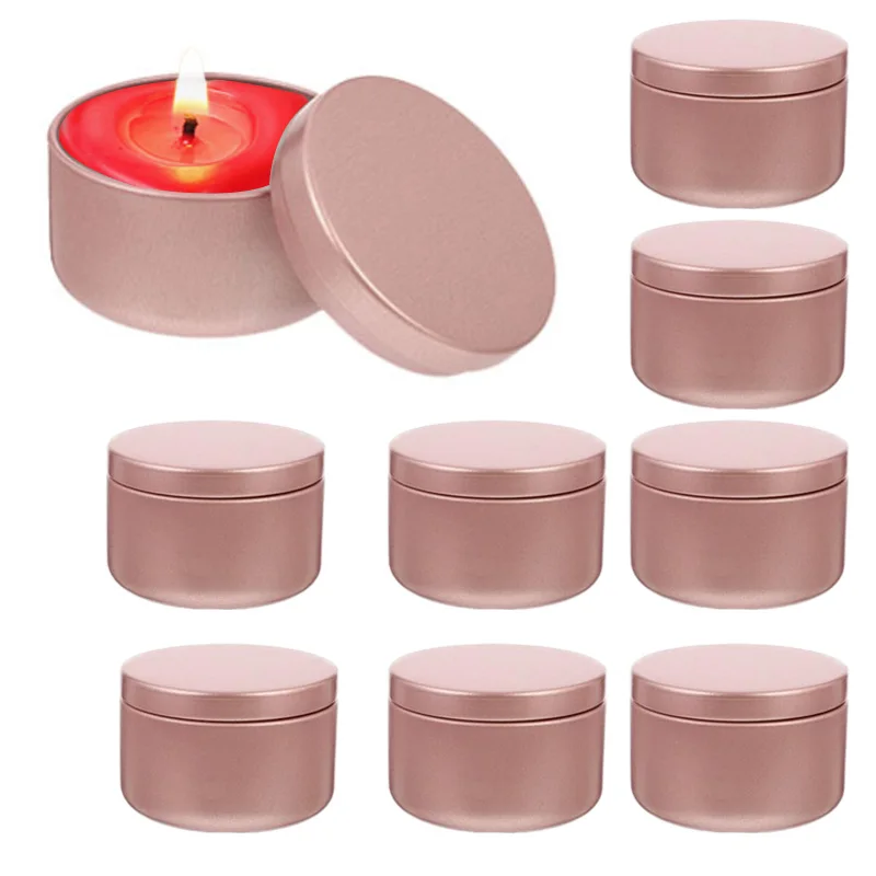 12pcs Home DIY Aluminum Candle Tin 50ml Round Metal Candy Tins Candle Containers Empty Jars Pot with Lids Art Crafts Supplies