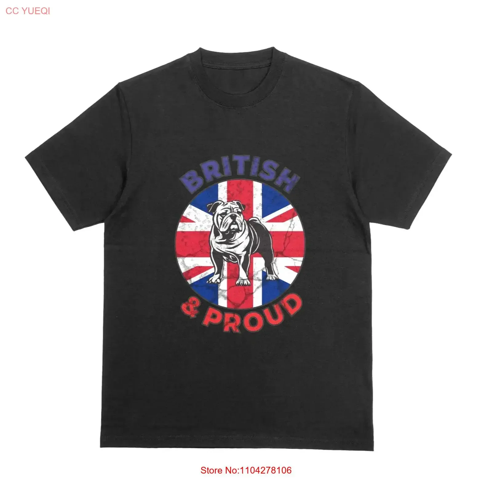 British And Proud Bulldog Great Britian Patriotic Flag T Shirt UTK vintage Washed Breathable Versatile graphic Stretched