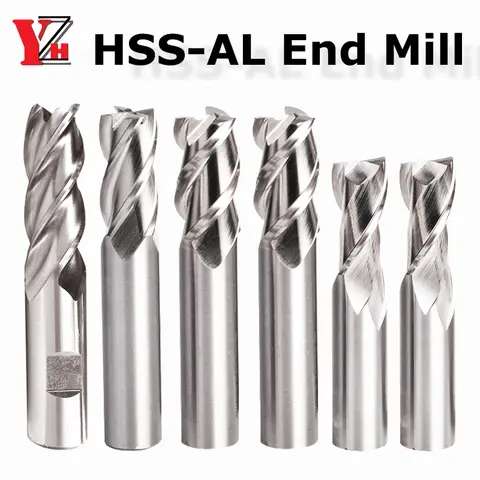 HSS-AL 엔드 밀 2 3 4 플루트 스트레이트 생크 CNC MetalTool 고정밀 직경 4mm 6mm 8mm 10mm 12mm 16mm 18mm 20mm 25mm