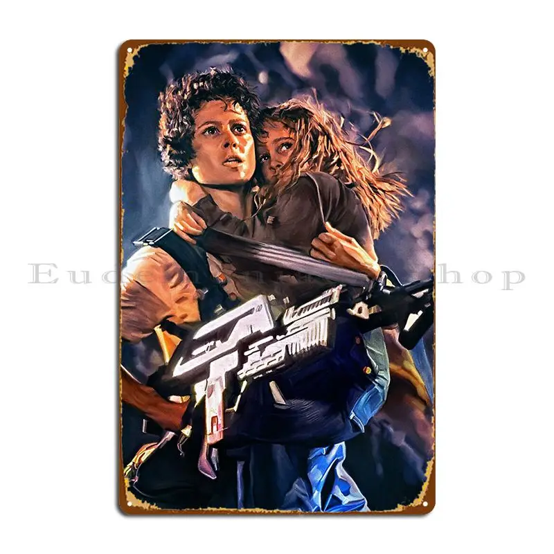 Sigourney Weaver As Ellen Ripley In Aliens Movie Metal Plaque Poster Plaques Customized Plates Living Room Bar Tin Sign Poster