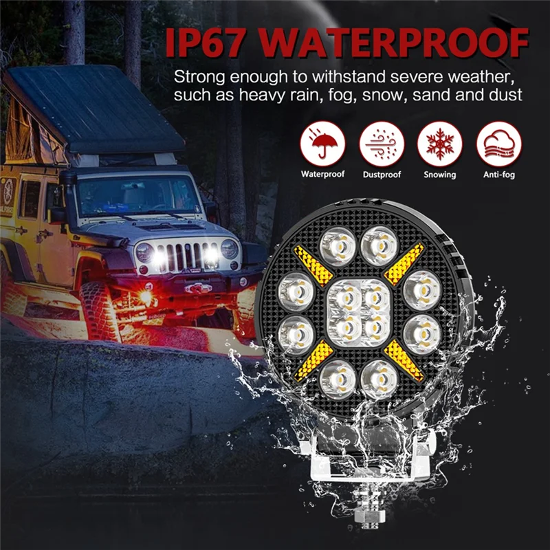 

4 Inch Car LED Work Lights Round Day Running Lights For Truck ATV UTV SUV Motorcycle Cart Trailer Boat