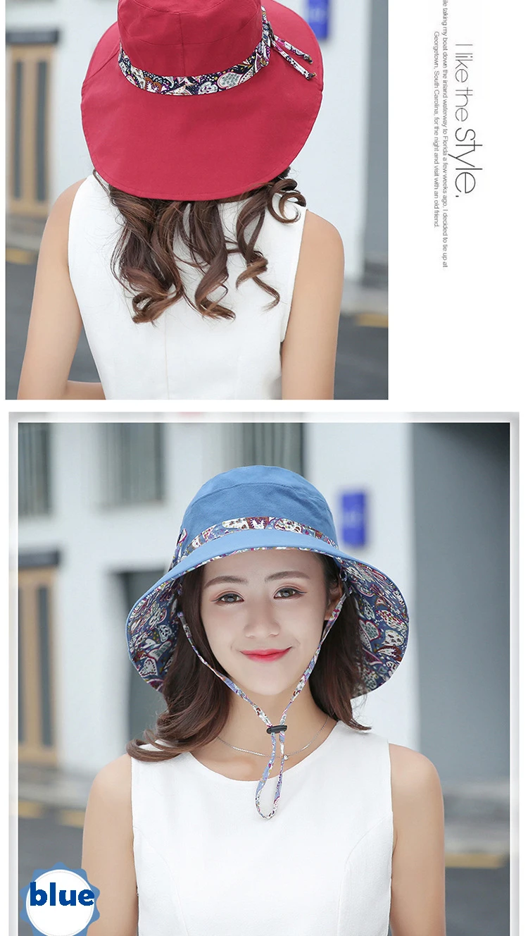Bucket Hat, Panama Damen-Sonnenschutzhut im koreanischen Stil, Strandhut, winddichter, atmungsaktiver Hut, Hüte für Damen, Reisemütze S67 – Detail 5