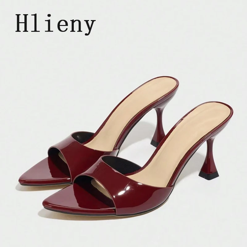 Hlieny 2025 موضة الصيف الجديدة أشار تو النساء النعال مثير الضحلة رقيقة عالية الكعب أحذية الشريحة الصنادل Zapatos De Mujer