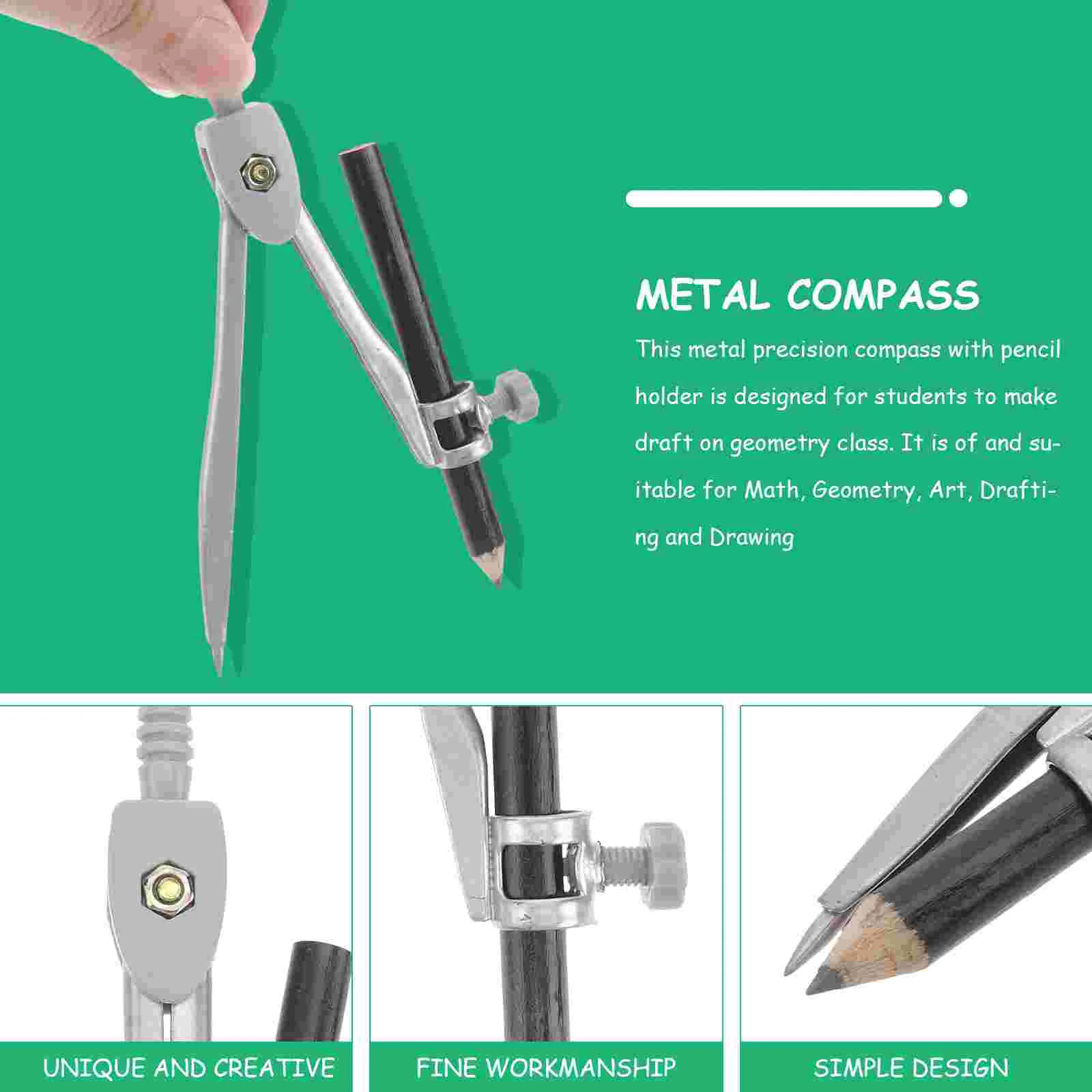 Compass Metal Drafting Compasses Carpenters Precision Dividing Line for Geometry