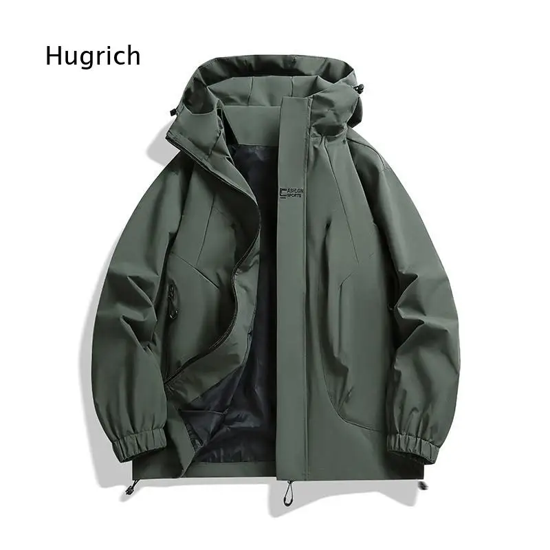 American Trendy Style Thin Hooded Windbreaker Outerwear Mens Spring Autumn Casual Workwear Style Multi Color Optional Jacket To
