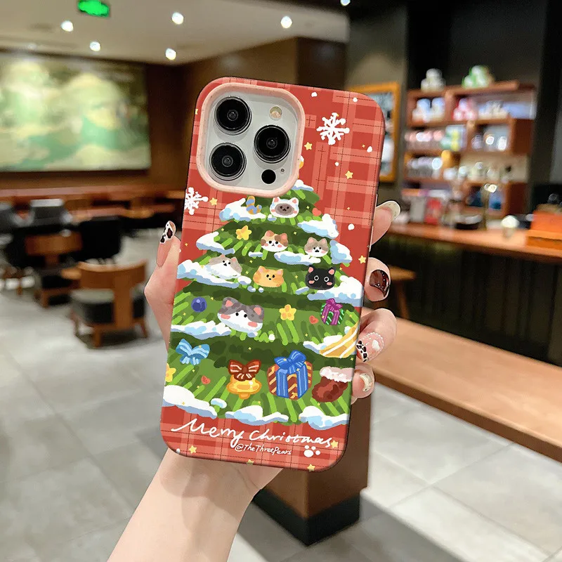 Gourde Cute Aesthetics Casing Christmas Tree Phone Case for Iphone 16 15 14 12 13 11 Pro Max IP 7 8 Plus Iphon X XS XR Xs Max