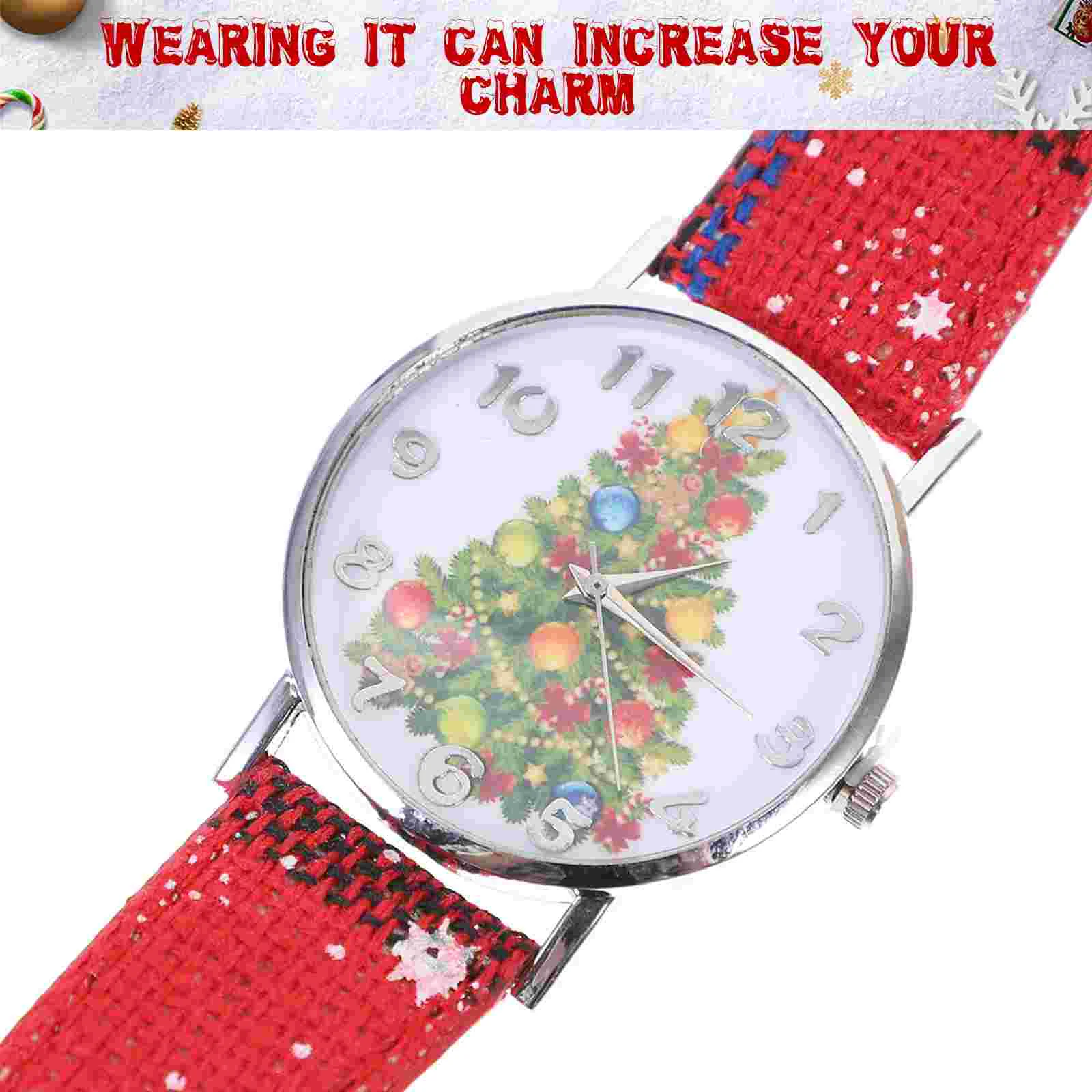 Reloj de moda para mujer, colgante de Navidad, elegante reloj de pulsera de cuarzo de PU, hermoso reloj de ocio estilo copo de nieve, joyería f