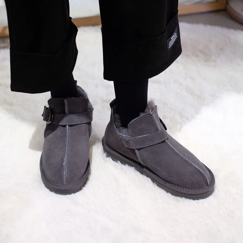 

Модные ботильоны из натуральной кожи, теплые зимние ботинки на толстой шерстяной подкладке, зимние ботинки из толстой овечьей шерсти, женская повседневная обувь без шнуровки