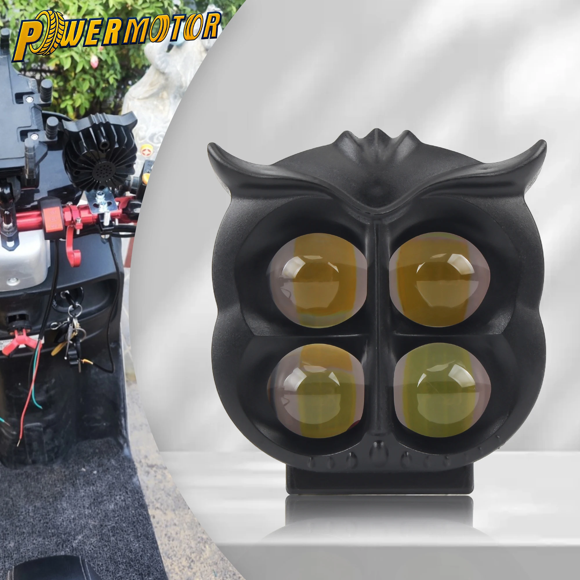 

Universal Motorcycle LED Fog Lights Owl Shape 4 Light Modes Spotlights Auxiliary Lamp Motorbike Scooter Running Lights Parts