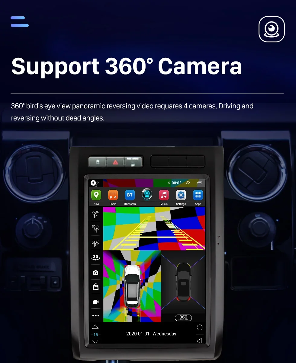 Dla Ford F150 F-150 2009-2014 Samochodowy inteligentny system samochodowy Ekran Android Wyświetlacz Carplay Stereo Akcesoria Radio