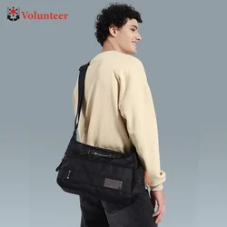 VOLUNTEER Shoulder Bag for Men 2025 New Large Capacity Oxford Cloth High Quality Office Commuter Crossbody Bags 1835-08
