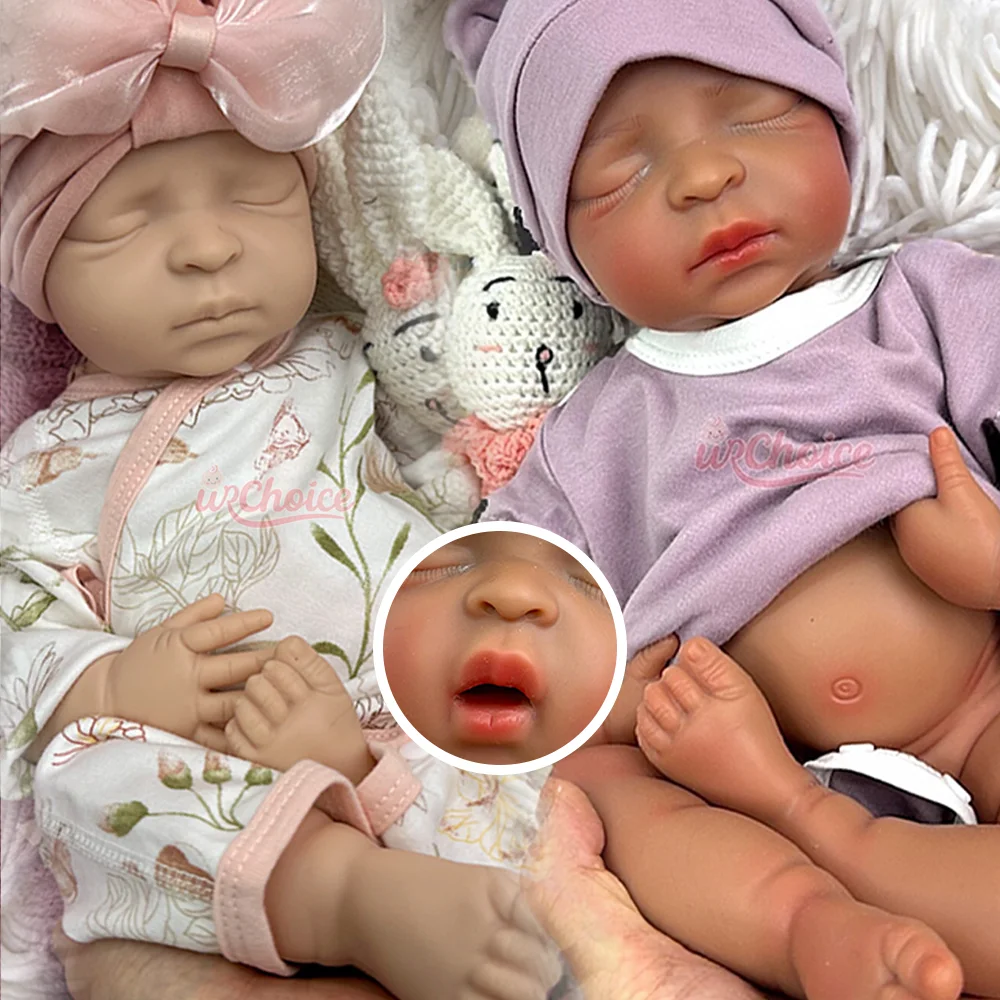 

Dark & Light Colors 17" Full Platinum Body Reborn Baby Doll Painted/Unpainted Silicone Newborn Doll For Christmas Doll Toys Gift