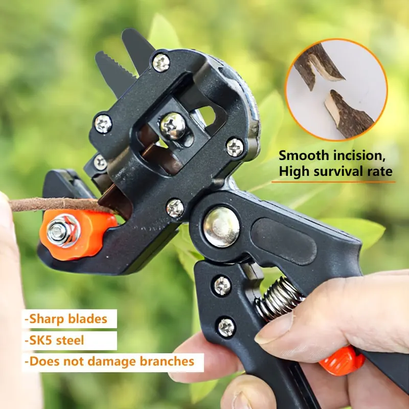 Bypass Pruner Industrial Grade Stainless Steel Anti Slip Grip Garden Fruit Tree Pruning Vine Grafting Tool with Carry Bag - view 5