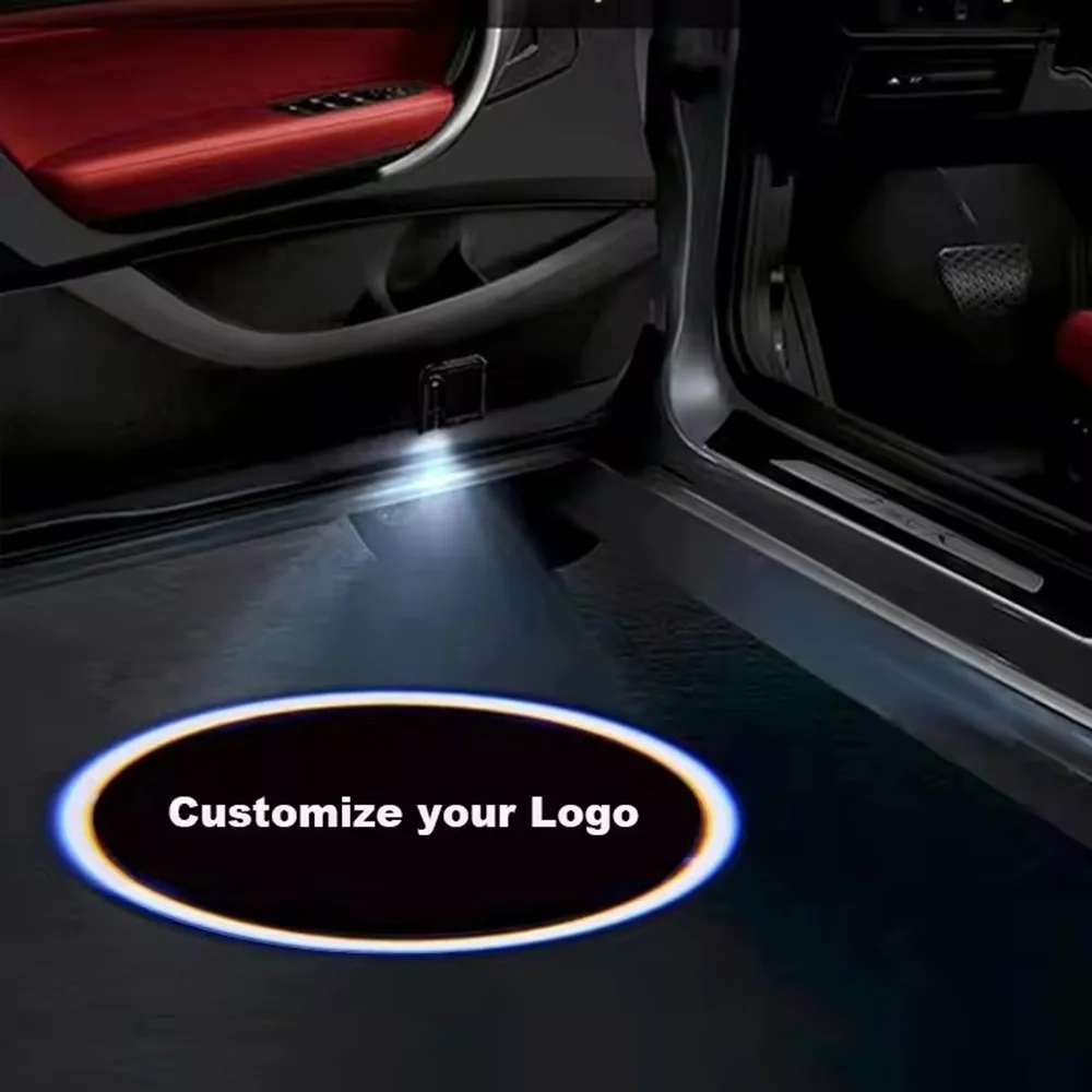 2pcs Car Door Projector LED Logo Welcome Door Shadow Li Shadow Lights Lamp Car Accessories For Universal Vehicle Models Courtesy