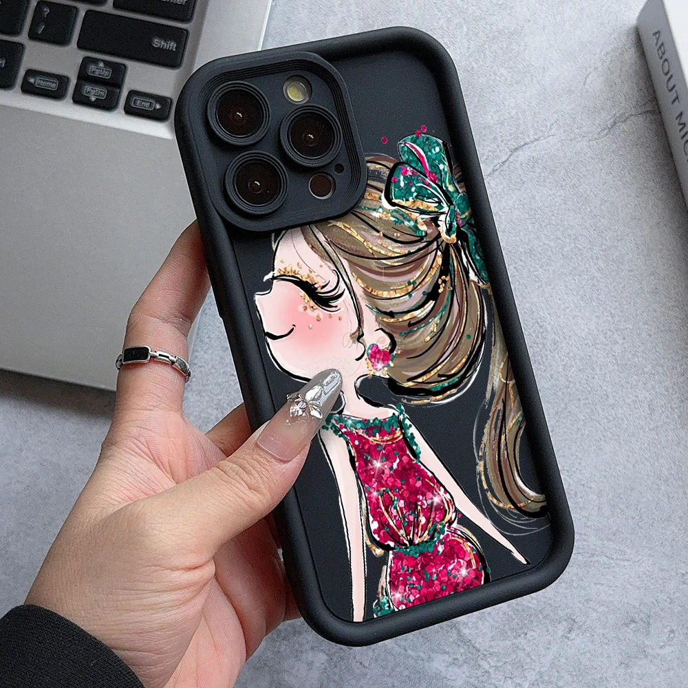 Cute Catwheezie Girl Phone Case for Oppo Reno 12 11 10 8 7 6 5 4 3 Reno12 Reno11 Reno10 Reno8 T Z F Pro Plus 4G 5G Ladder Cover