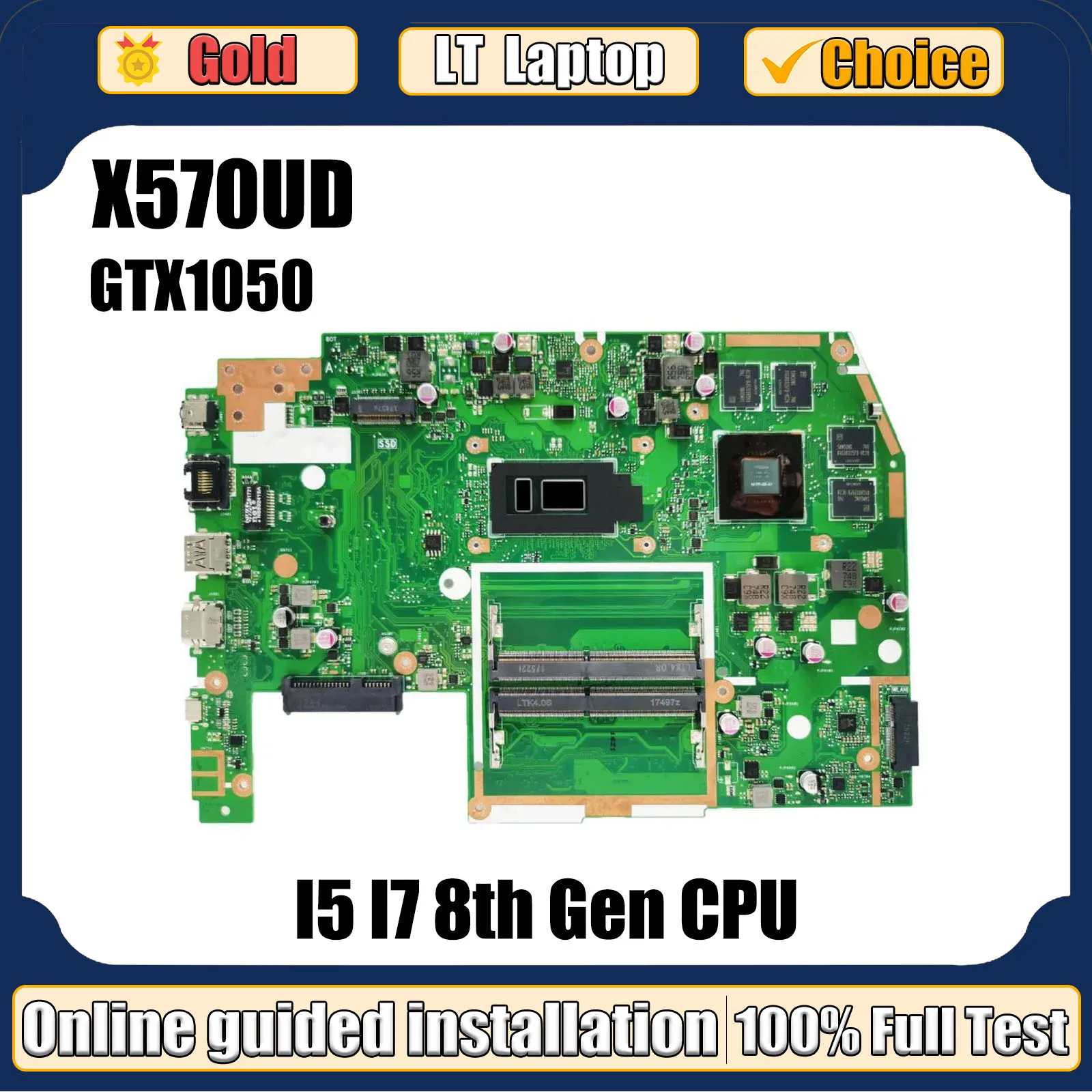 

LT Laptop X570UD Notebook Mainboard For ASUS TUF YX570U FX570U X570U YX570UD FX570UD Laptop Motherboard I5 I7 8th Gen GTX1050