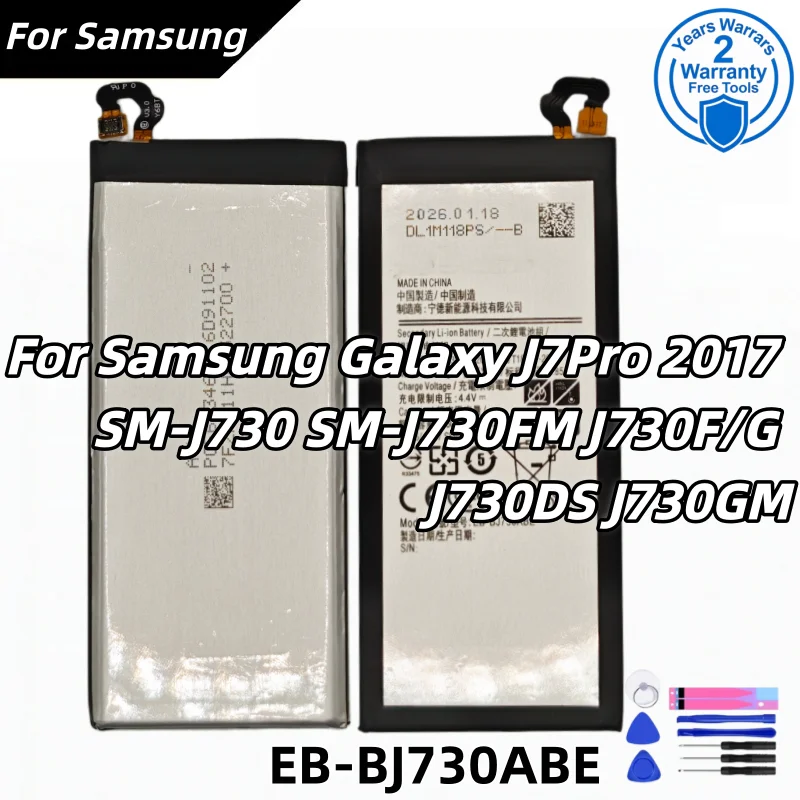 

EB-BJ730ABE 3600mAh Battery For Samsung Galaxy J7 Pro 2017 SM-J730 SM-J730FM J730F/G J730DS J730GM J730K+Free tools