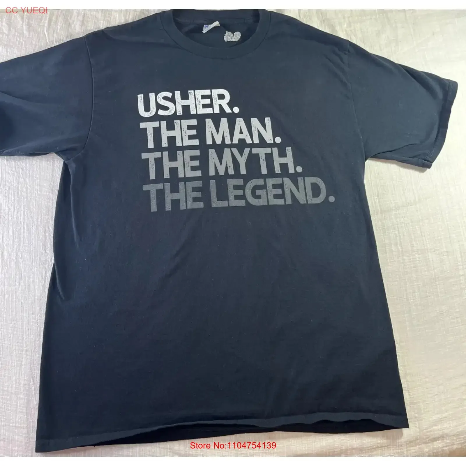 Usher Mens Size Large T Shirt Music R B Color Black vintage Washed Slightly graphic streetwear Comfortable Soft Stretched