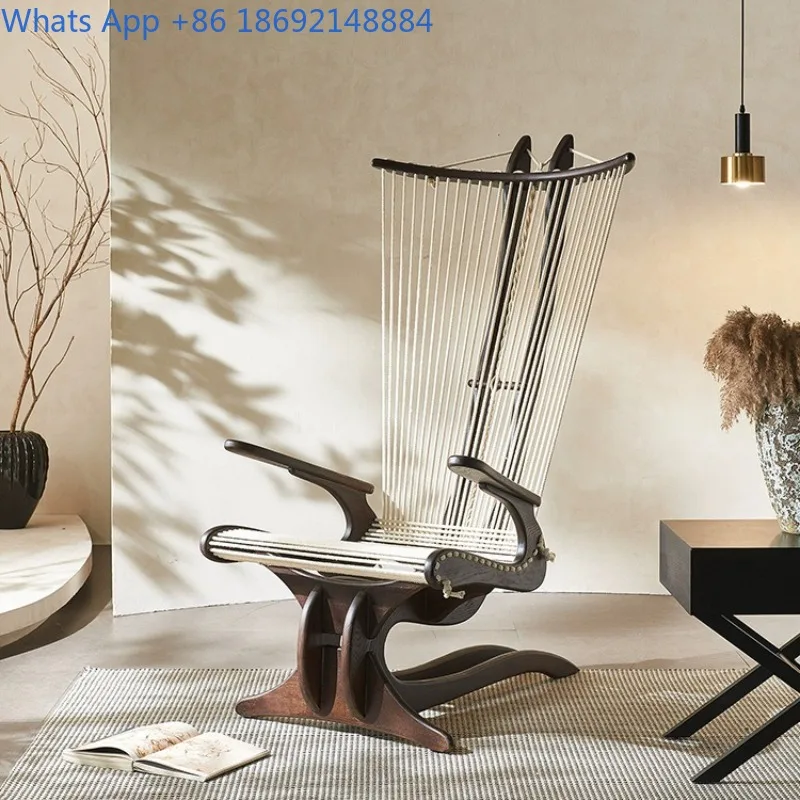 

Retro Balcony Leisure Chair Hotel B & B Creative Rope Weaving Quiet Wind Chair