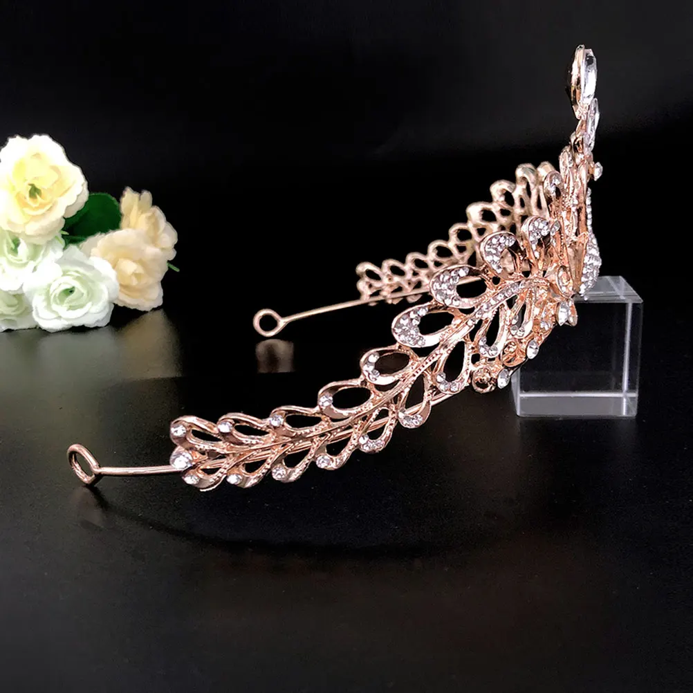 

Swan Crown Headdress Rhinestone Prop Headgear Wedding Alloy Girl Tiaras Bridal Accessories Durable Practical Comfortable Elegant