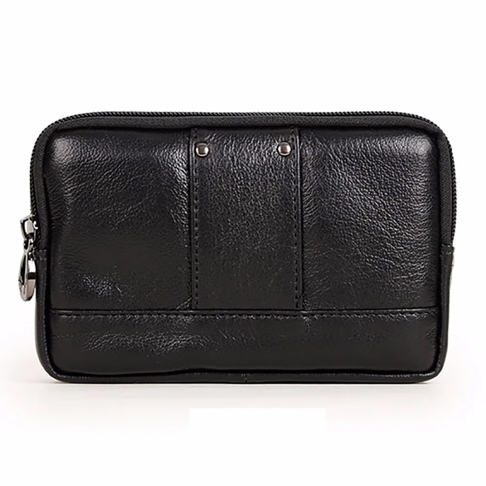 Real genuíno couro do fanny pacote moda casual dos homens da pele cinto bolsa da cintura marca masculina caso celular sacos de telefone móvel