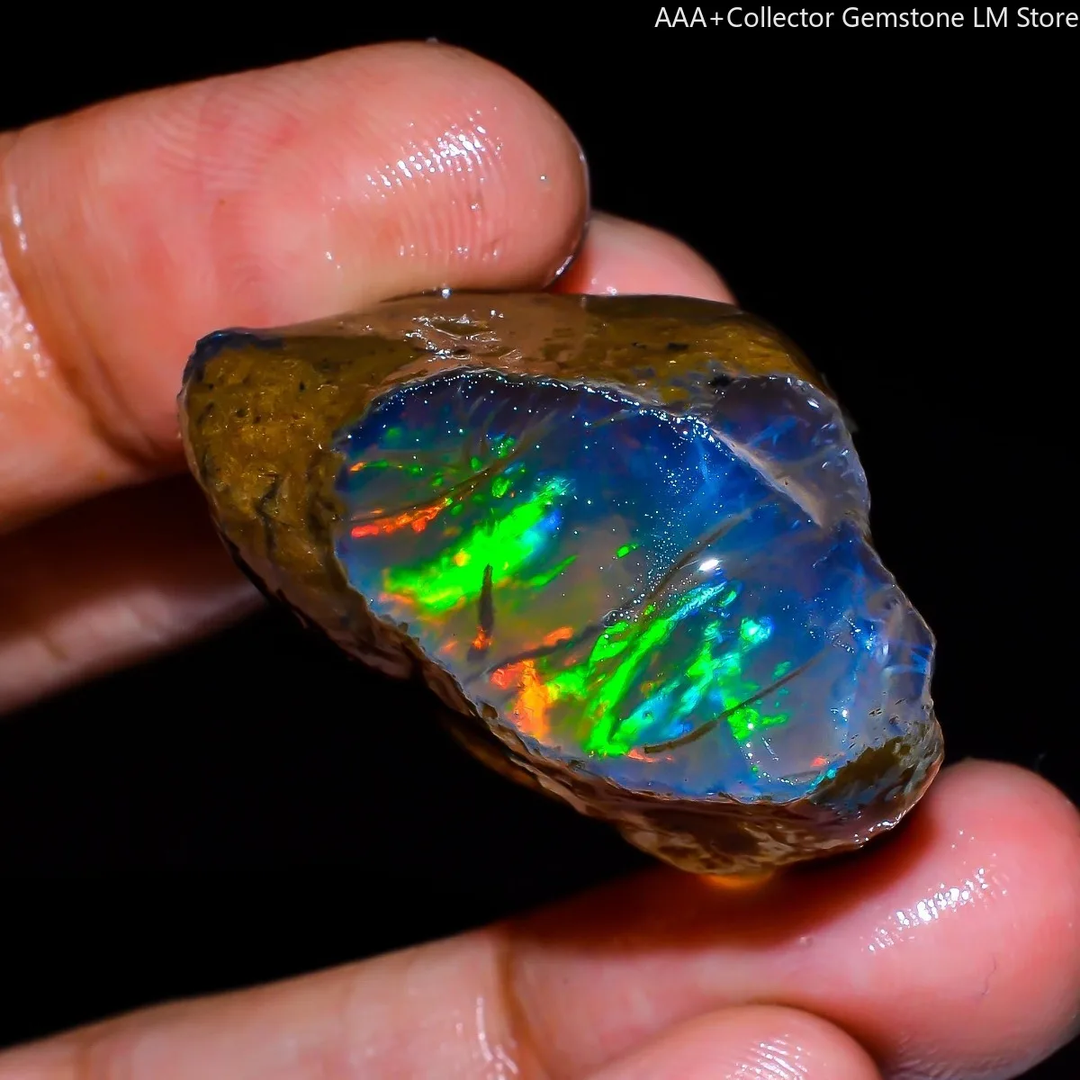Natural Ethiopian Opal Rough 25-80CT Raw Gemstone Rainbow Flash Mineral Specimen Randomly Selected One