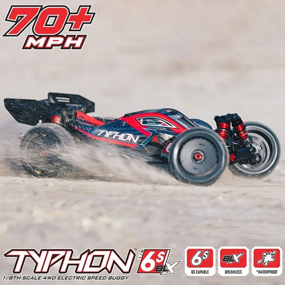 Arrma 1/8 typhon 6s 4x4 rtr buggy sem escova ara8606v5 4wd modelo de controle remoto elétrico carro buggy brinquedos
