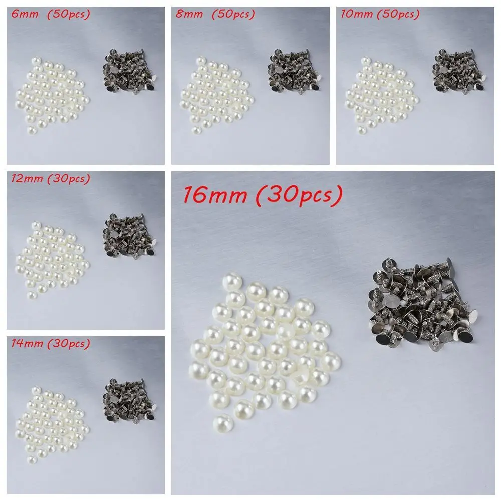 30/50pcs Half Round Pearl Rivets Button for Cloth Pants Hat Bag Shoes DIY Crafts Decoration DIY Home