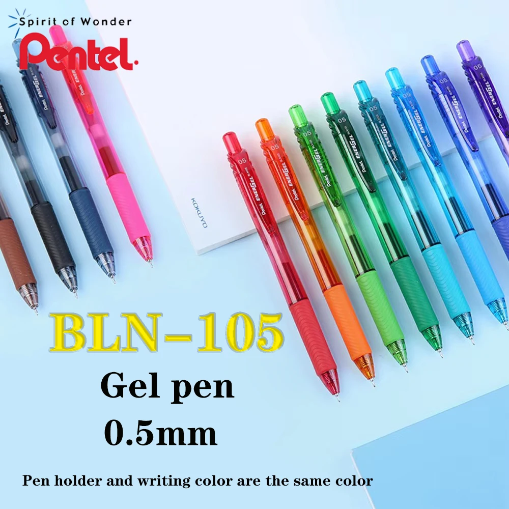 12/24PCS Japan Pentel BLN105 Gel Pen Needle Tube Type Press Pen 0.5mm Smooth and Quick-Drying School Stationery Cute Pens