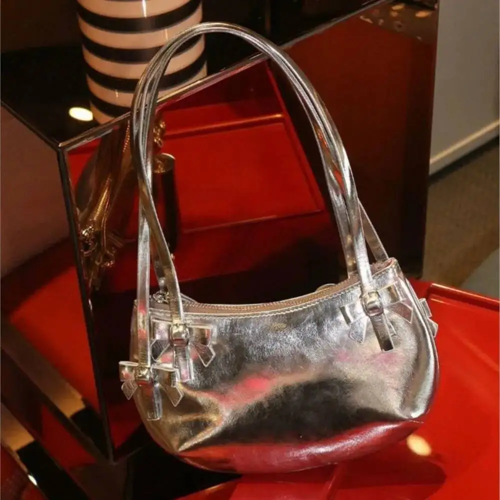 Bloom Sweet Cute Pink Handbag Women New Haruku Bow Chic Y2k Bags Purse Ladies Fairycore Aesthetic Underarm Bag Bolso Mujer