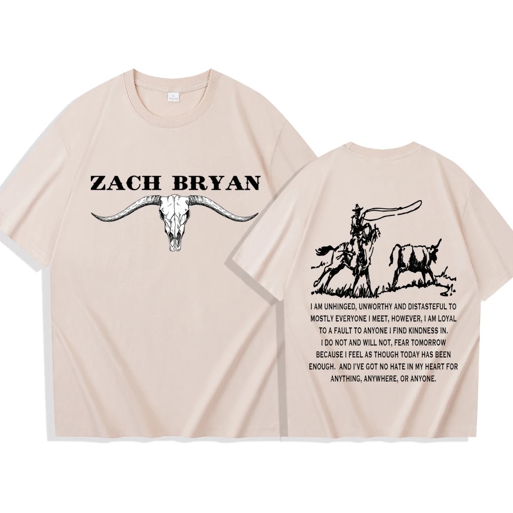 Zach Bryan Horse Cowboy T-Shirts Man Woman Harajuku O-Neck Short Sleeve Shirts