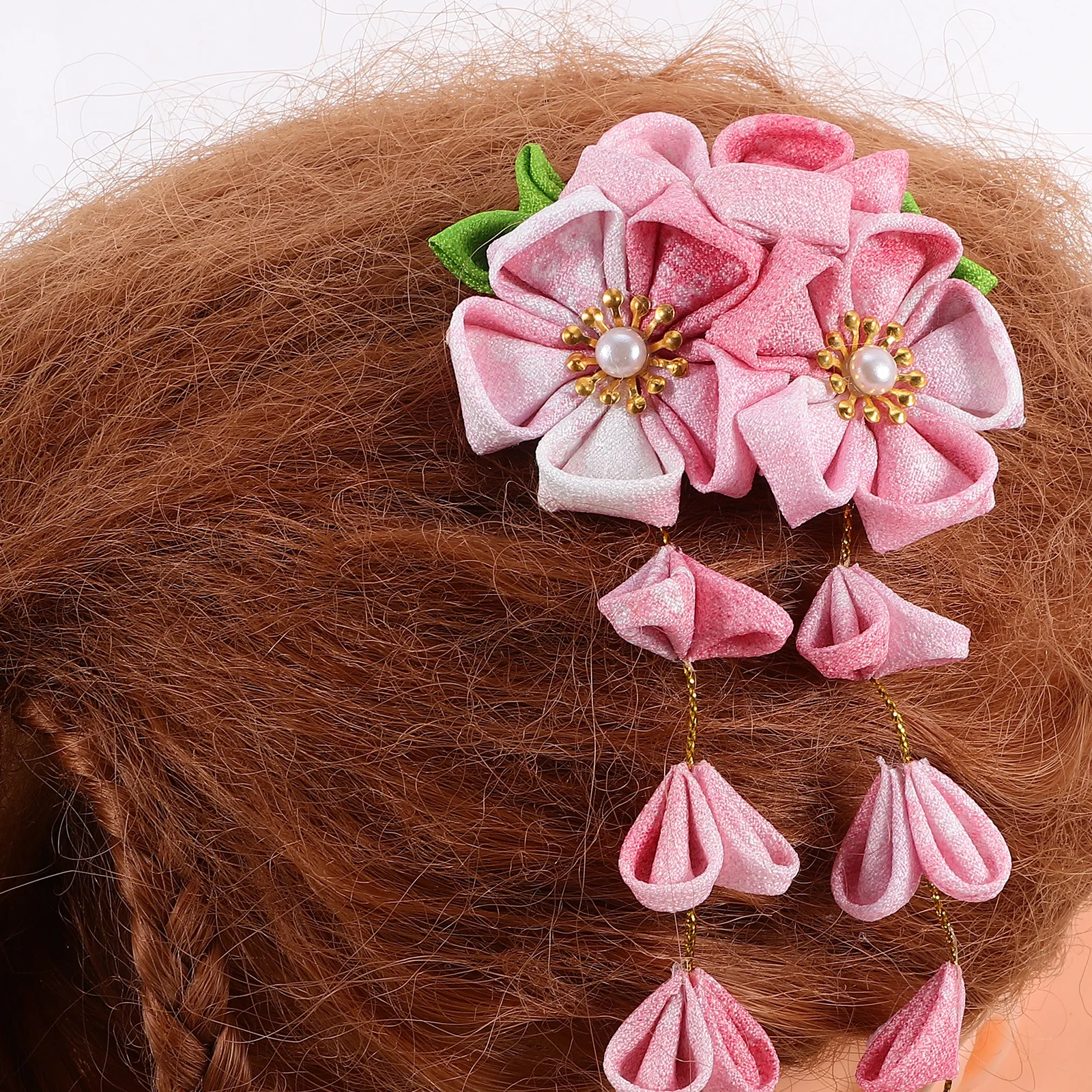 

2Pcs Elegant Floral Headband Light Pink Fashionable Fabric Headwear for Women Girls Refined Hair Accessories Eye Catching Design