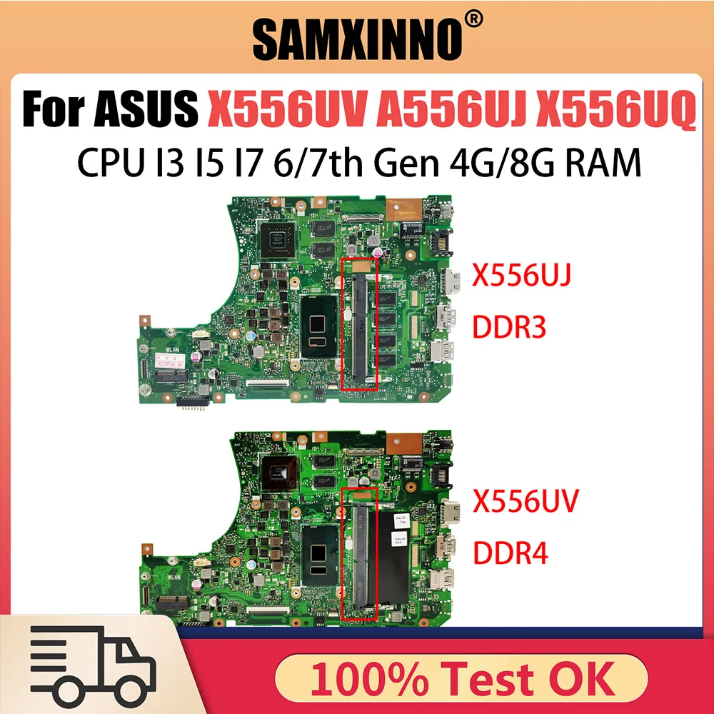 

Mainboard For ASUS X556UV A556U X556UQ X556URK X556UJ X556UQK X556UF X556UR Laptop Motherboard I3 I5 I7 CPU DDR4 V2G 930MX 940MX