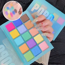 15 Color Eye Shadow Plate Macaron Candy Color Matte Eyeshadow Rainbow Summer Fresh Neon Eyeshadow Girl Women Performance Makeup