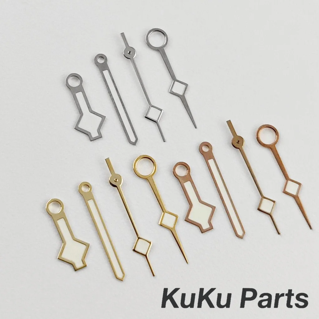 GMT NH34 Schneeflocken-Uhrzeiger, 4 Pins, NH34A 4R34 Uhren, Zeiger, GMT-Zeiger für NH34 NH35-Uhrwerk, grün leuchtende Uhrennadeln