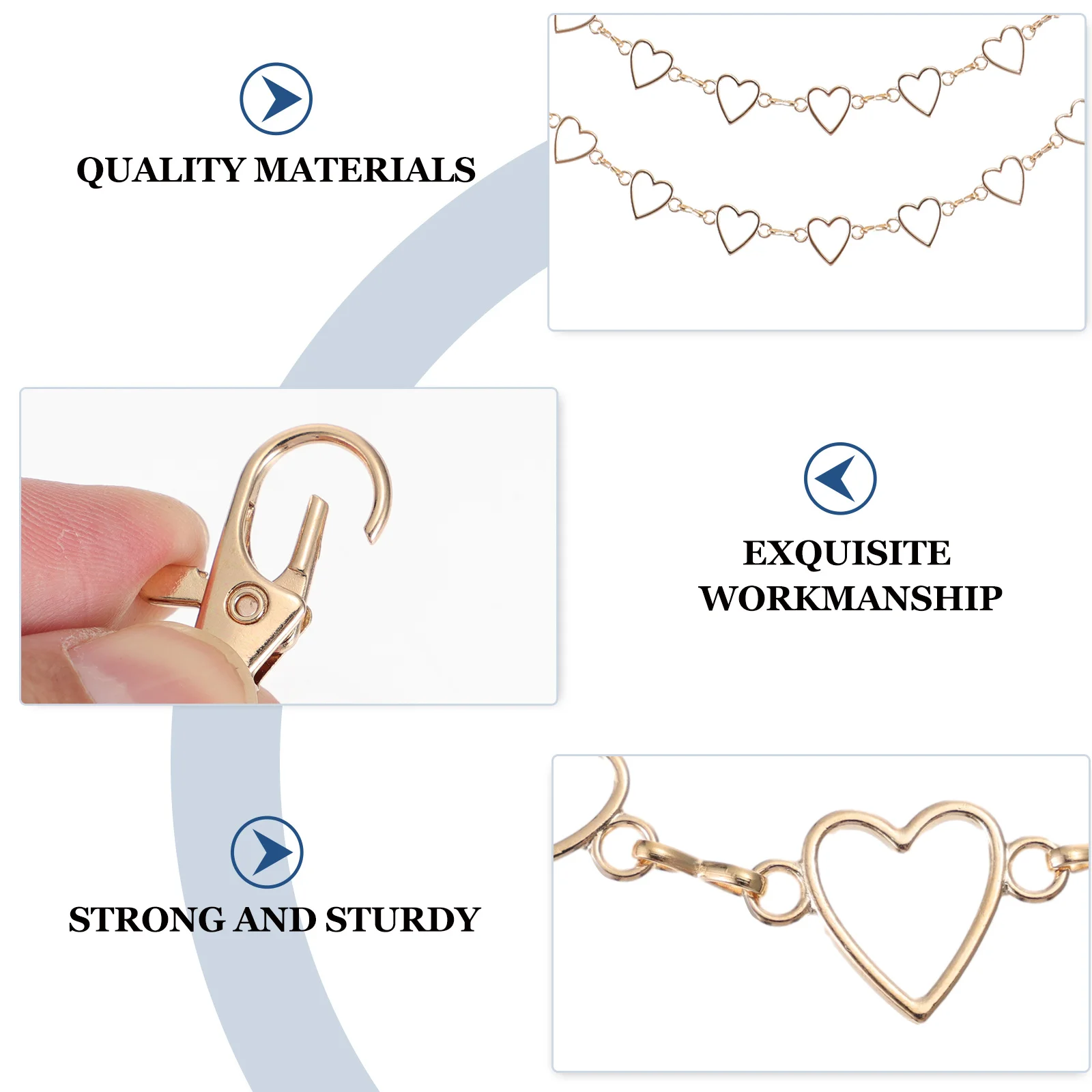 

1Pcs Stylish Alloy Jeans Chain Peach Heart Charm Multilayer Body Chain Eyecatching Lightweight Accessory Clothing Accessories