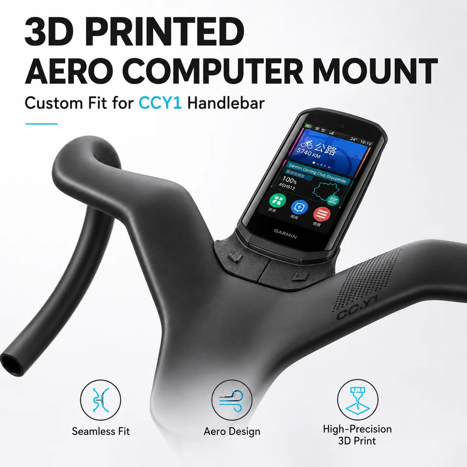 Y1RS CCY1 마운트 통합용 Ullicyc 에어로다인크 컴퓨터 로켓 마운트 Garmin Wahoo Bryton용 3D 프린팅 속도계 브래킷 썸네일 7