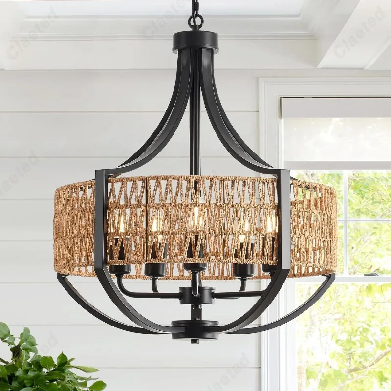 

New LED Wrought Iron Chandelier Living Room Dining Room Home Decoration Lighting