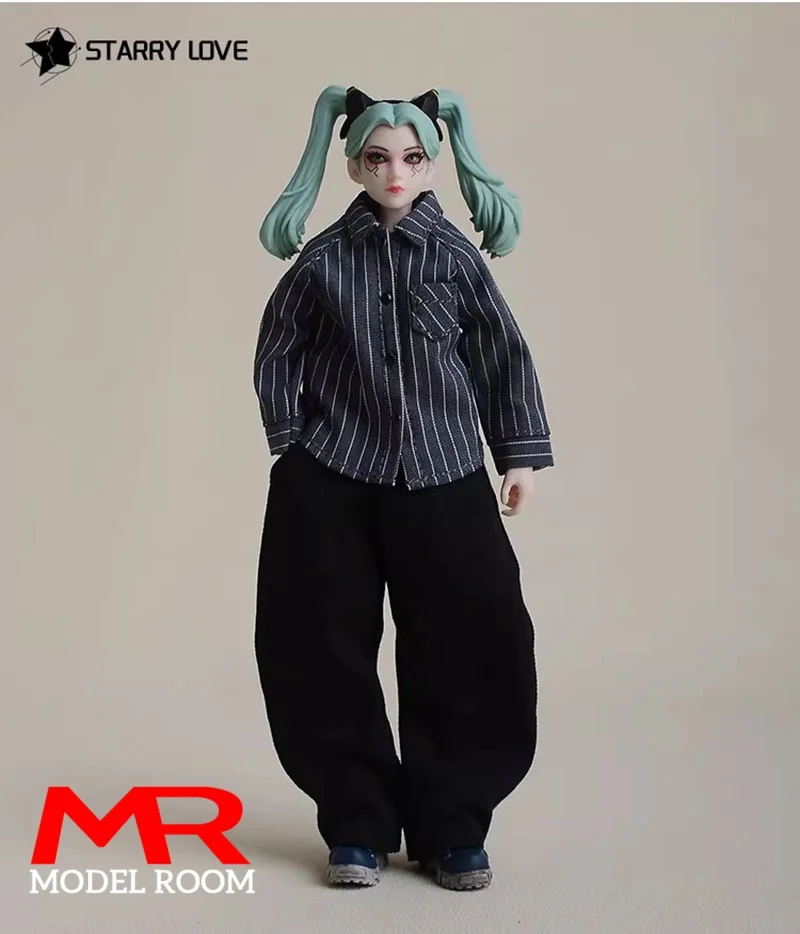Camicia a Righe a Maniche Lunghe 1/12, Modello di Abbigliamento Compatibile con Action Figure 1:12 Romankey Notaman SnailShell, Bambole BJD Ashi Azone