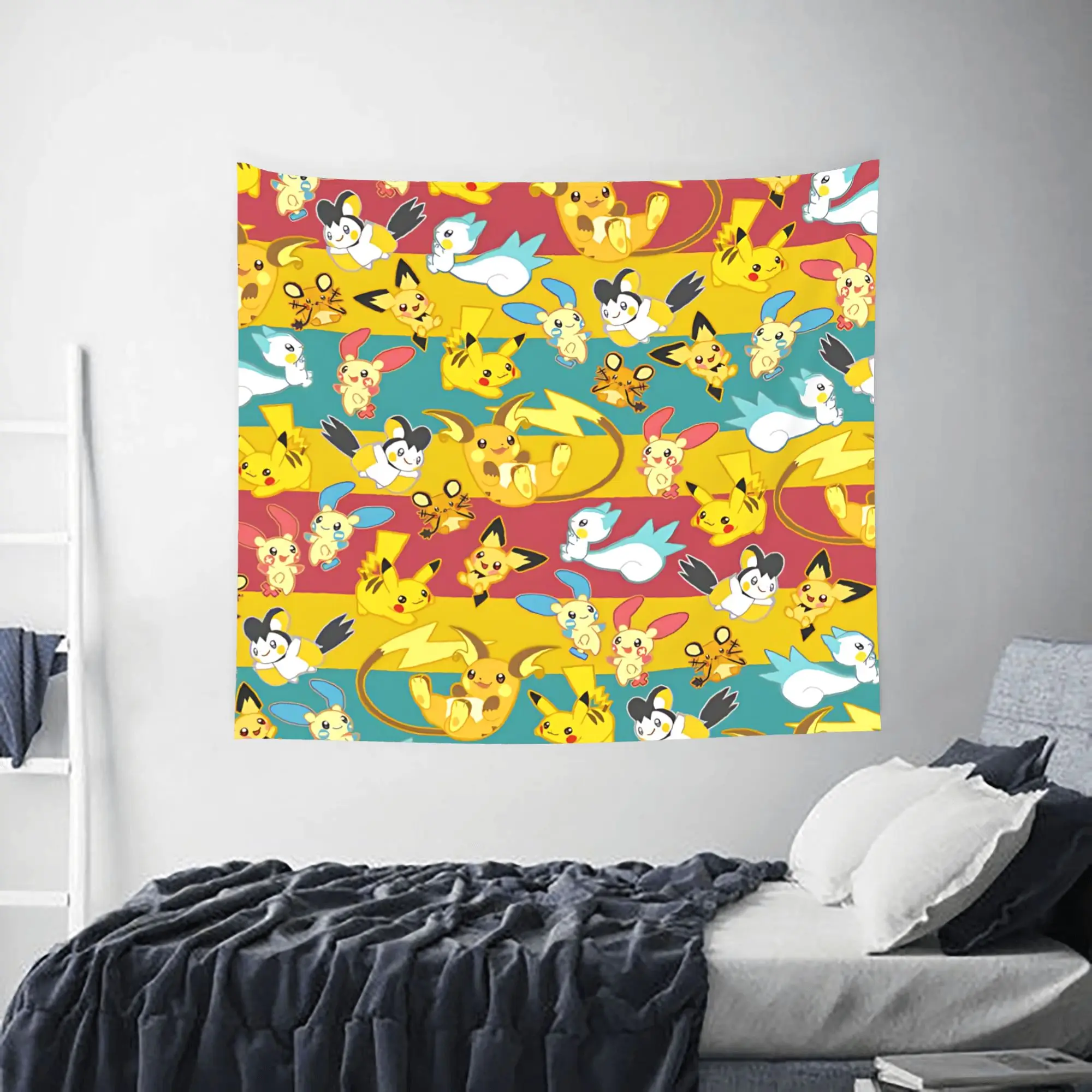 Customized Pokemon Pikachu cutecore Tapestry Bedroom Decoration  Wall Hanging Blanket Tapestry Cool Stuff For Room