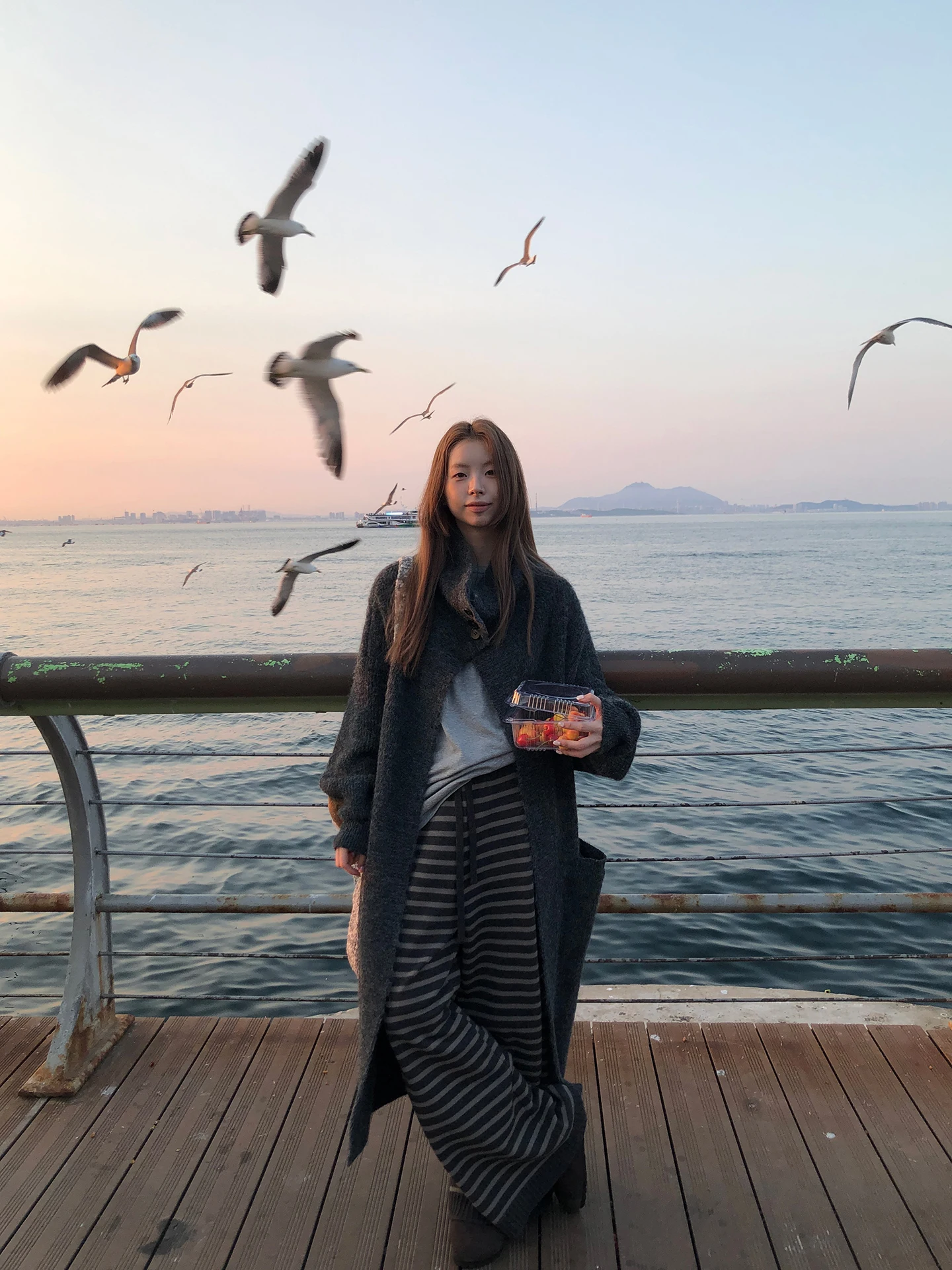 

ay Long Knitted Open Cardigan Women's Spring Outfit Design Sense Lazy Sle Sweater Jaet Casual Commute Faion
