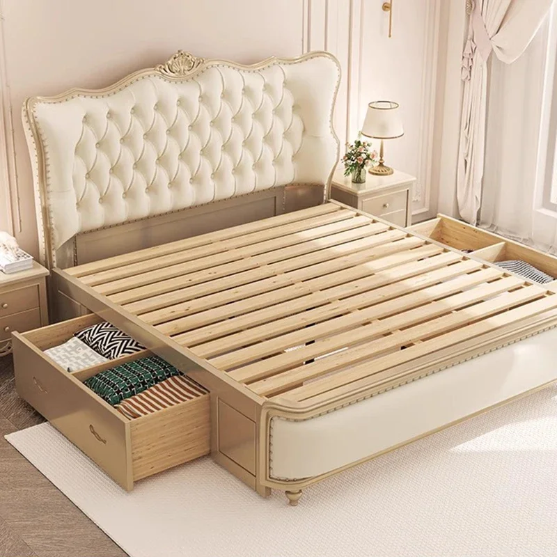 Bed Frame Luxury Bedroom Set Furniture Family Modern Sofas Beds Full Size Frames Literas Bunk Beads Cuna Para Bebe Base Day WJX