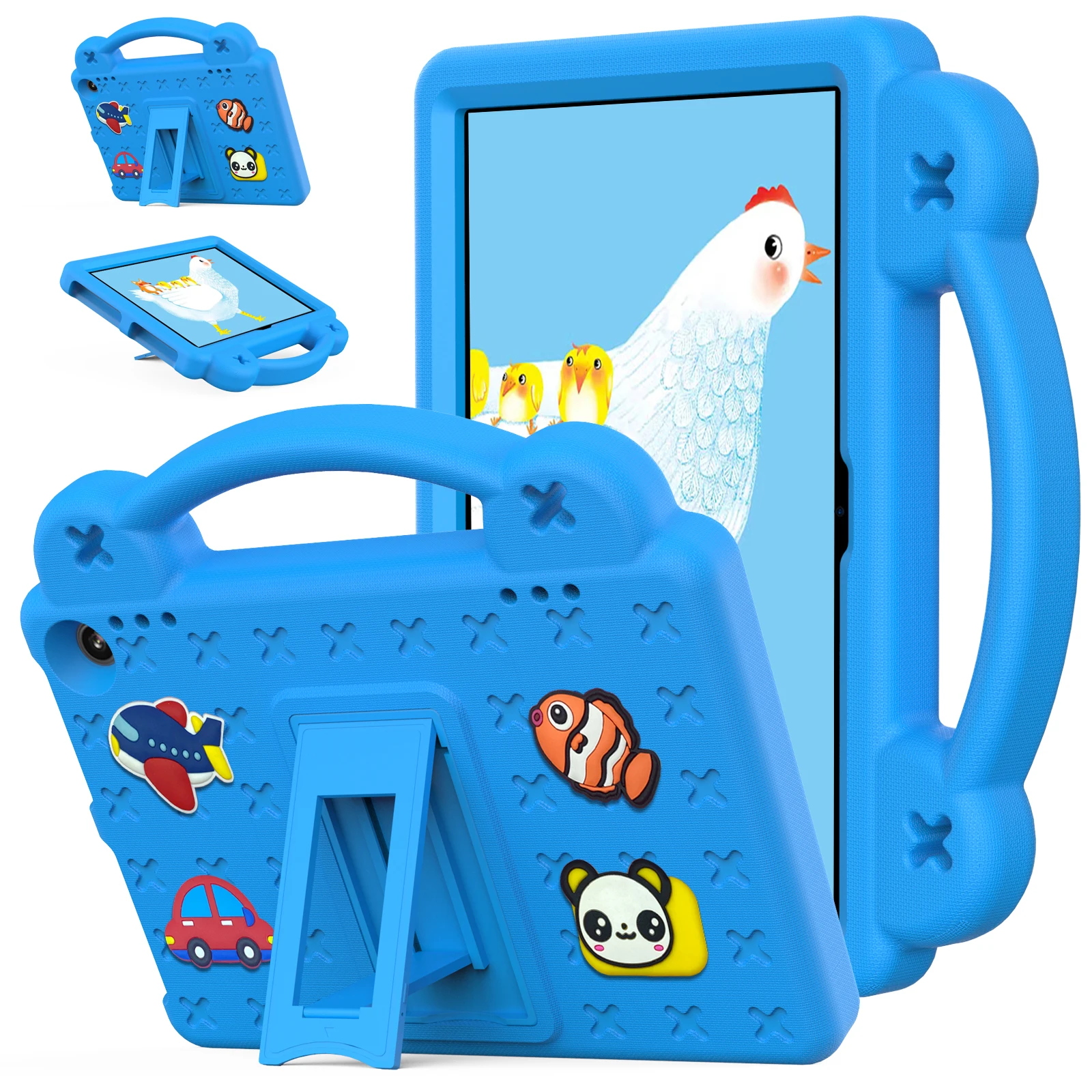 

EVA Cute Bear Kids Case For Amazon Fire HD 8 Plus 2024 2022 2020 8.0 inch With Hand Holder Kickstand Cover Shockproof